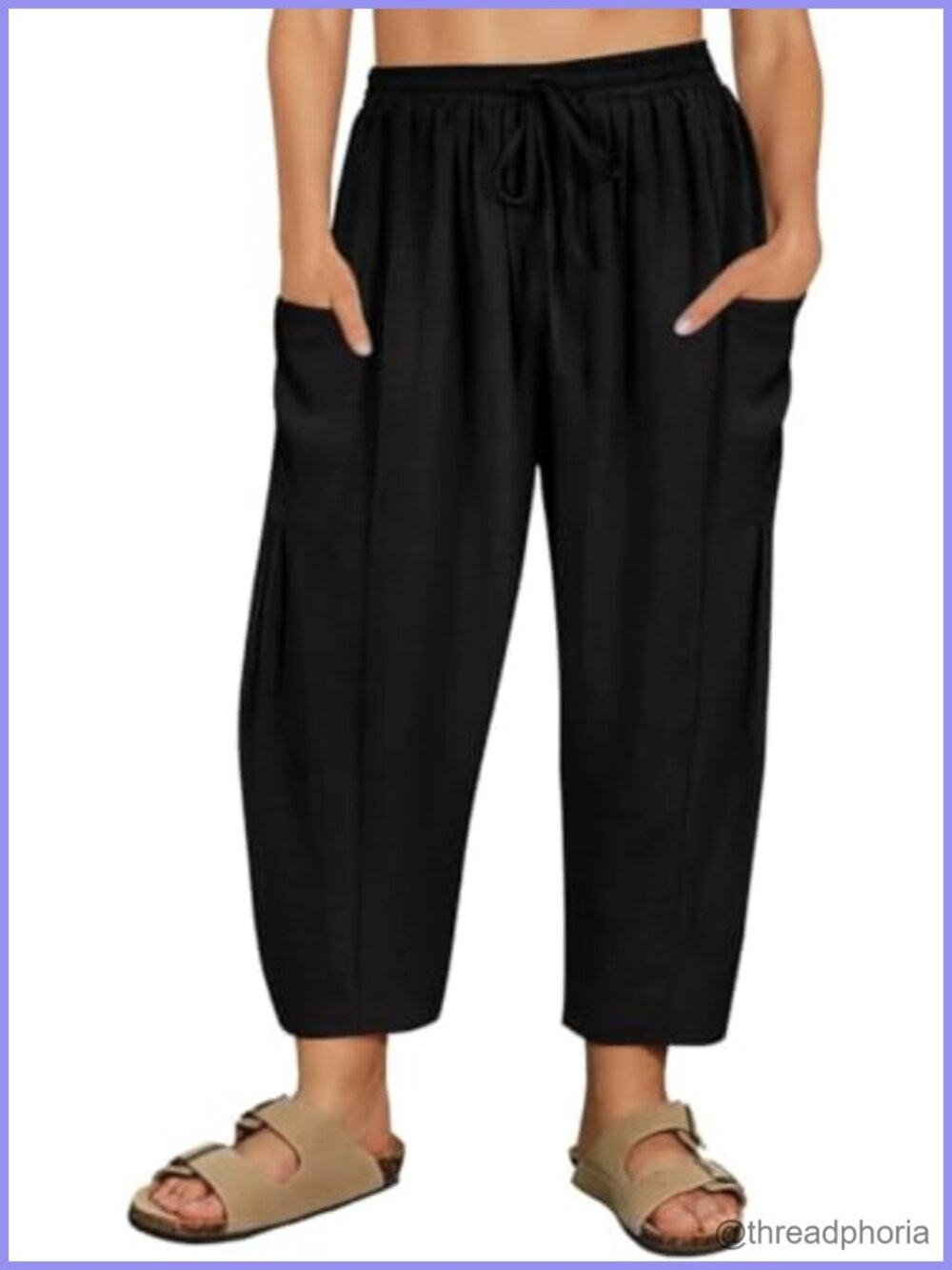 Plus Size Wide Leg Harem Palazzo Pants Drawstring Ankle Beach Vacation